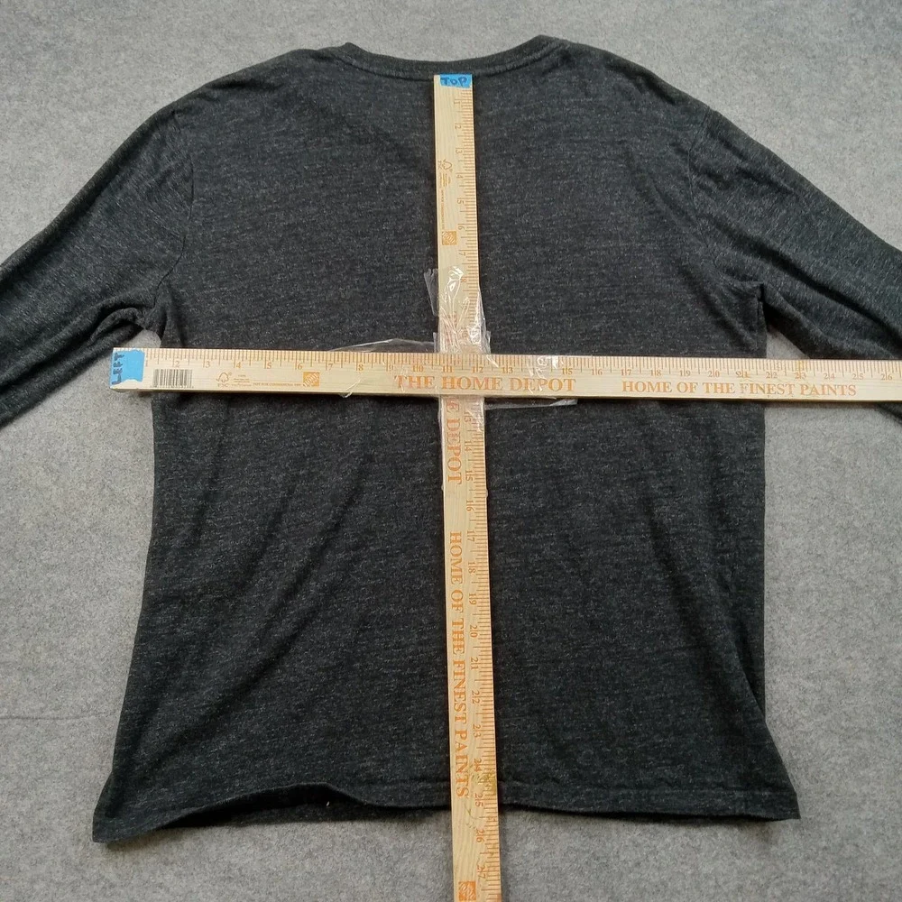 Polo Ralph Lauren Shirt Mens Large Gray Long Sleeve V Neck‎ Cotton Tagless Tee